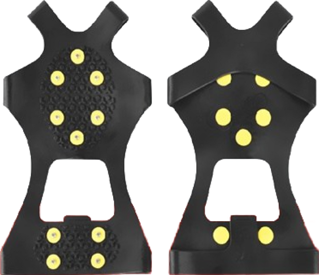 防滑冰爪鞋套 高強度鋼爪 耐磨橡膠 適用多種鞋款, 黑色