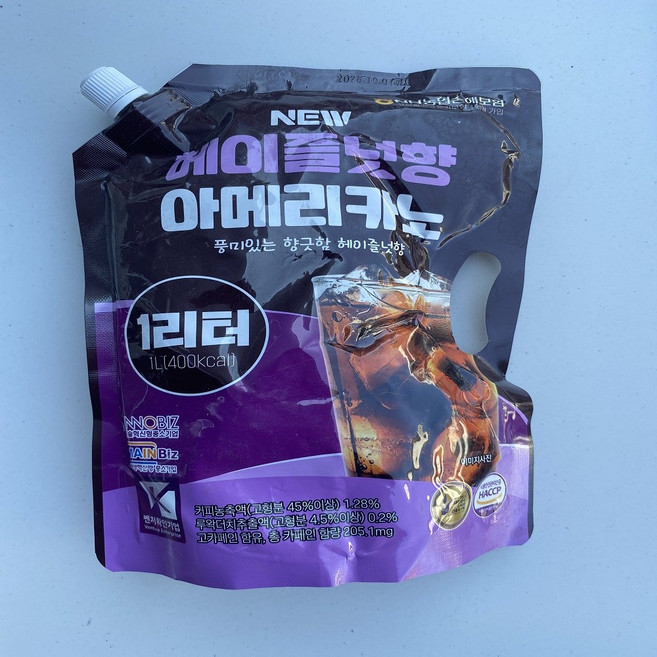 더존건강 아이스 아메리카노 헤이즐넛향 1L 대용량 파우치 (3231), 1개, 1개입
