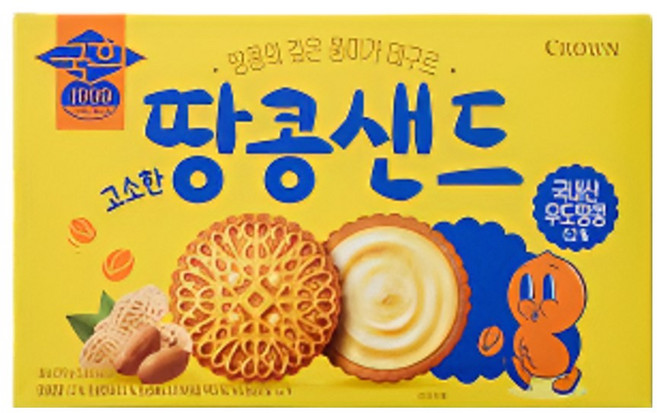 크라운 고소한 땅콩샌드, 279g, 10개