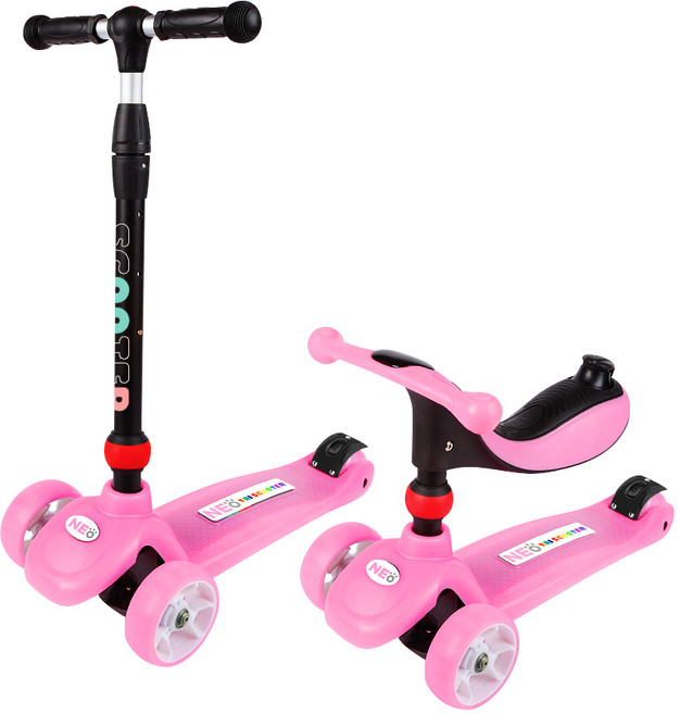 랜드웨이 4in1 네오 트라이 스쿠터 LED 킥보드, 핑크, 1개