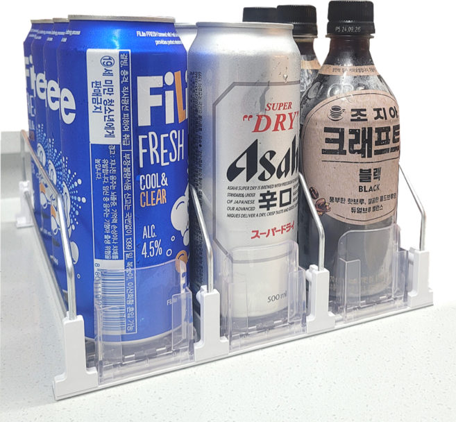 루미에르 냉장고정리 음료수 맥주 캔 정리 디스펜서 트레이, 화이트, 1개