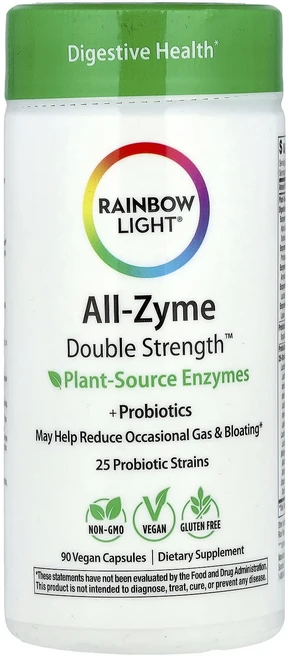 새해 첫좋은선물 Rainbow Light All-Zyme™ 식물성 효소 +프로바이오틱 베지 캡슐 90정 제대로 할인합니다, RainbowLightAllZyme식물성효소프로바이오틱, 1개 - 쿠팡
