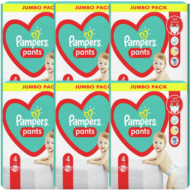 데코마당 3세트 팬티 4 5 6단계 유로 팸퍼스 베이비드라이 팬티형 기저귀 pampers 아동공용, 4단계, 312매