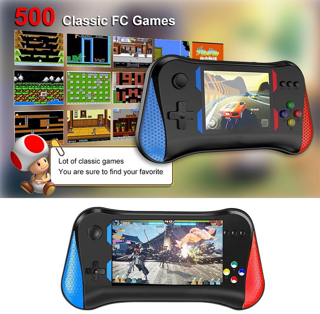 스타일닥터 레트로 게임기 500+ 클래식 미니게임기 완벽한 명절 선물, 블랙, 단독 게임기