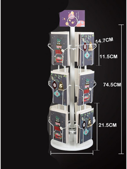 스티커진열대 문구점 포토카드 회전 엽서 전시대, 1개, A5 화이트