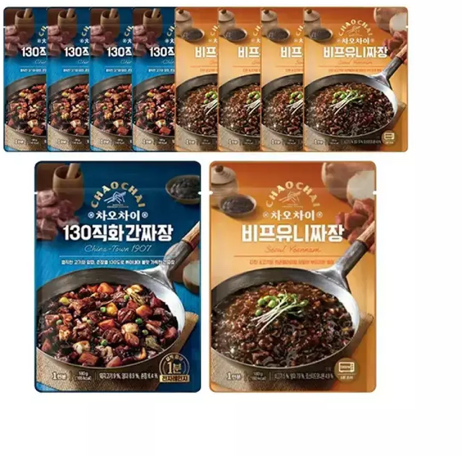 차오차이 130 직화간짜장 180g 5개 + 비프유니짜장 180g 5개, 10개