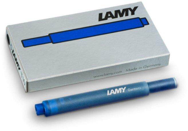 LAMY T10 만년필용 일회용 잉크 카트리지 5p, Blue (5팩), 10개