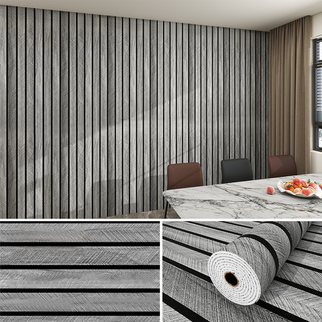 템바보드 벽지 붙이는 템바보드 단열벽지 셀프 접착식, 다크 그레이