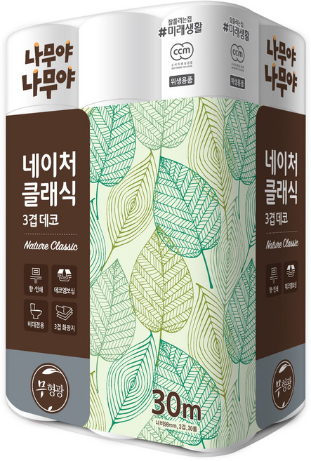 미래생활 나무야나무야 네이처클래식 30M 30롤 1팩, 1개