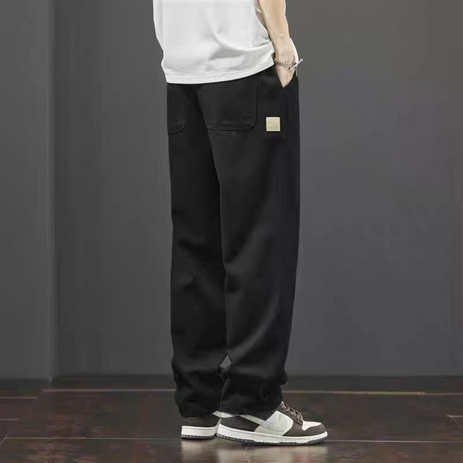 美式工裝褲男士寬鬆直筒休閒闊腿褲