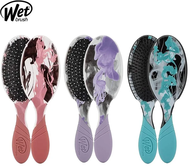 웻브러쉬 프로 디탱글러 하이드로 타이다이 헤어브러쉬 드라이 빗 극손상모 두피 마사지, 1개, 블루 - 쿠팡
