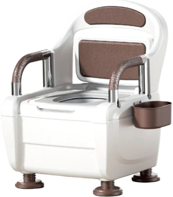 시니어솔루션 최고급형 튼튼한 이동식변기 환저용 변기 노인용 어르신변기, 1개, 브라운