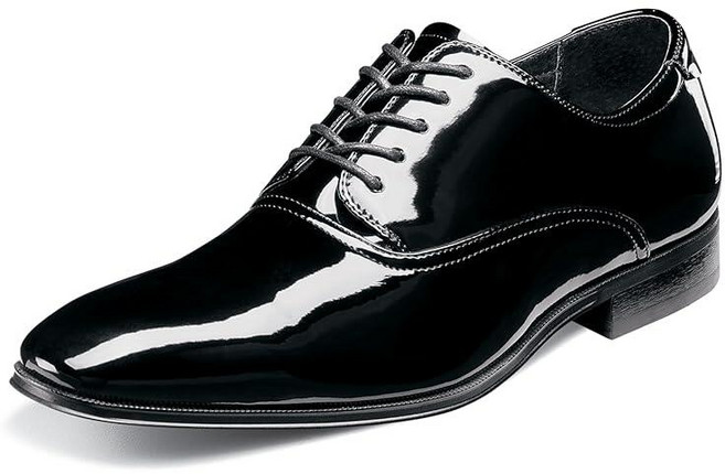 [미국수입정품] 플로쉐임 Florsheim 남성용 Alzano 플레인 토 옥스포드 블랙 페이턴트 11 넓은 발볼 288384