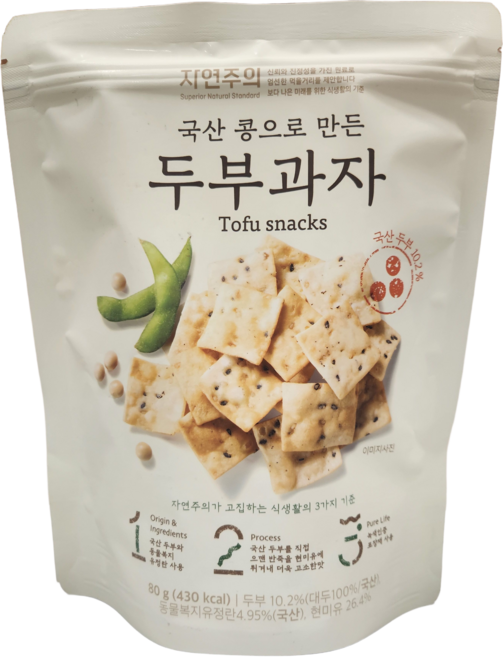 자연주의 국산 콩으로 만든 두부과자, 80g, 80g, 1개