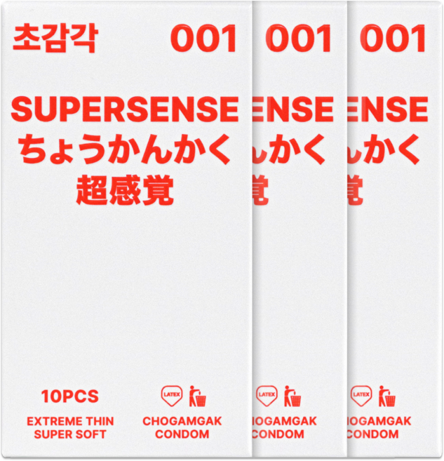 초감각 001 초박형 콘돔, 10개입, 3개