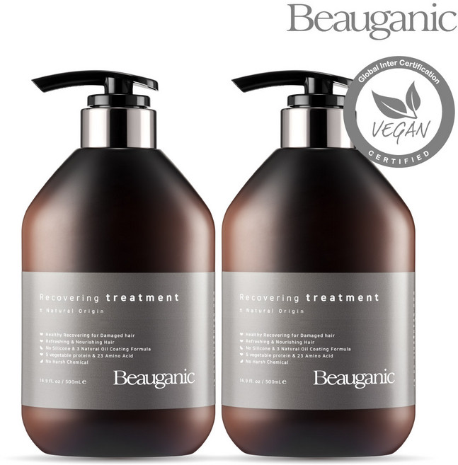 뷰가닉 리커버링 비건 트리트먼트 500ml 비건인증 두피영양제 손상머리헤어팩, 1개