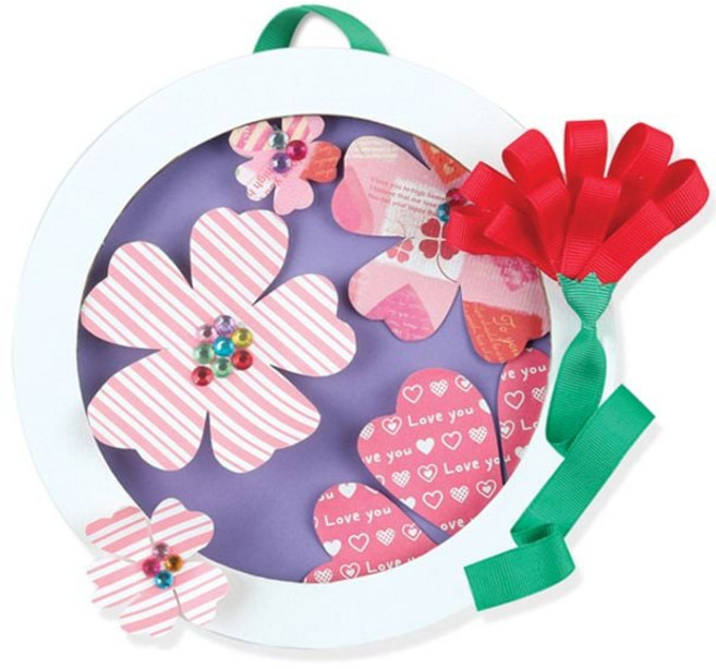 카네이션 입체 벽걸이 만들기 패키지 어버이날 스승의날 diy 키트 교구 단체 부모님 선물, 단품