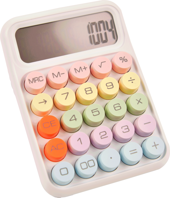 프라홈 레트로 기계식 소형 전자 계산기 키보드 키캡 청축, 파스텔 세로형 화이트