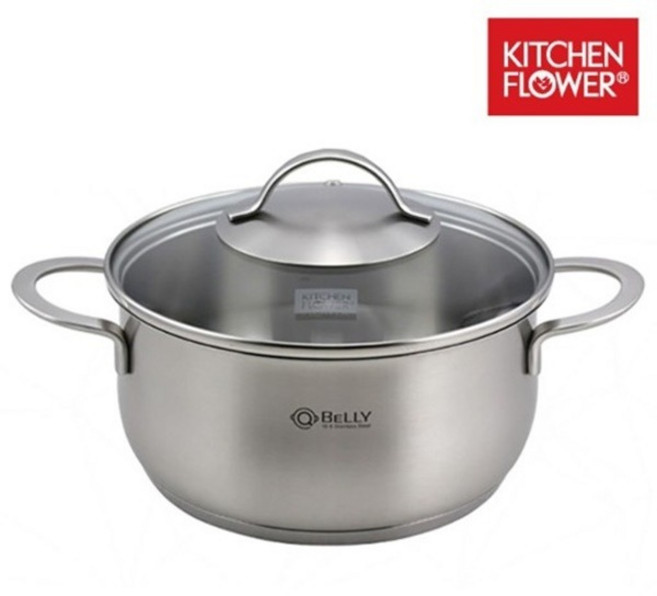 NY-2855 키친플라워큐벨리3중바닥양수냄비24cm인덕션, 회색, 단품, 1개, 단일사이즈