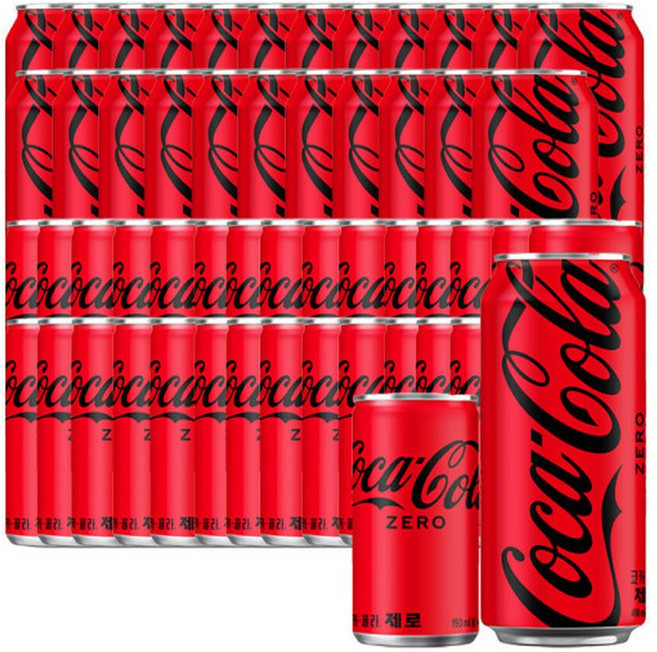 코카콜라 제로 190ml 30캔 + 코카콜라 제로 490ml 24캔, 30개