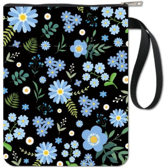 검은 책 소매 꽃 잎 표지 단행본용 보호대 지퍼와 추가 기능이 있는 빨 수 직물, AECH08 00359