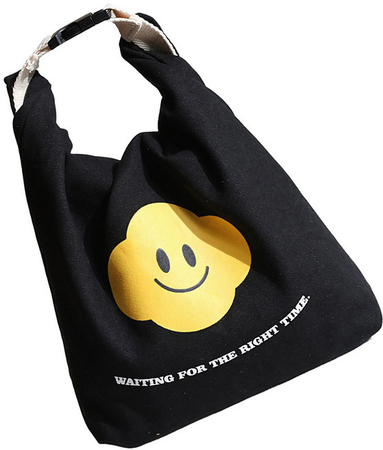 이지레벤 피크닉 런치백 도시락 가방 빈티지 푸드백, 블랙, 1개