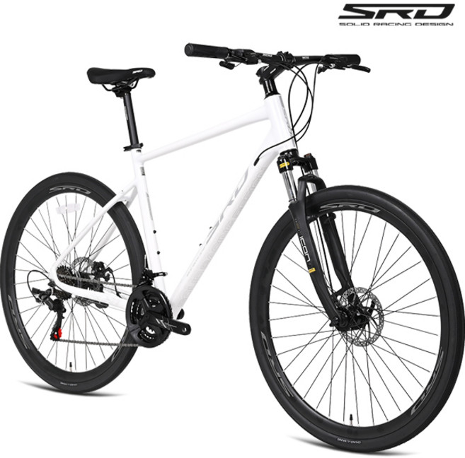 SRD 솔리드 레이싱 RH1 700C 시마노21단 알루미늄 서스펜션 하이브리드자전거, 1개, 181cm, RH1 520 루나화이트 미조립+소형공구