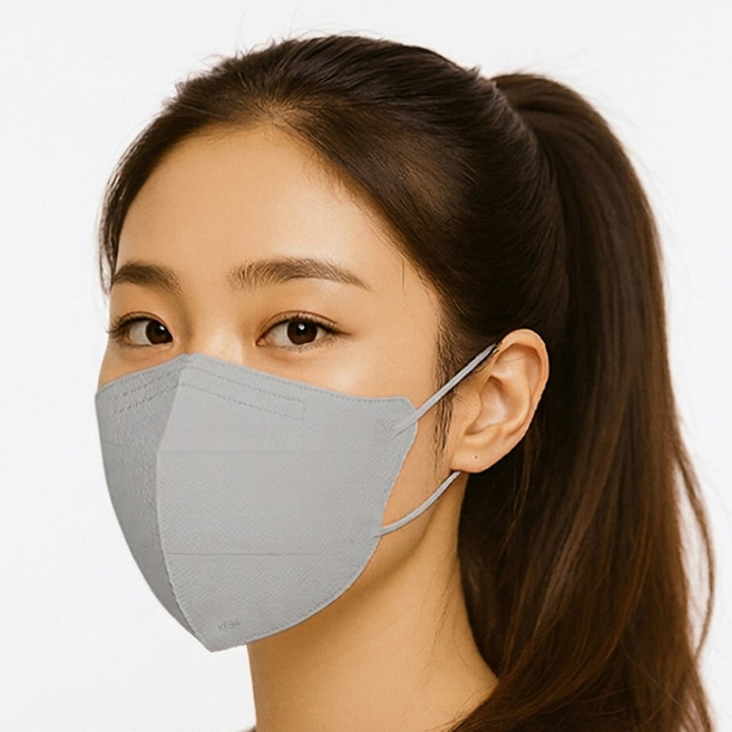비앤브리즈 새부리형 KF94 마스크 국산 중형 숨쉬기 편한 마스크, 라이트그레이 중형, 1개, 100매