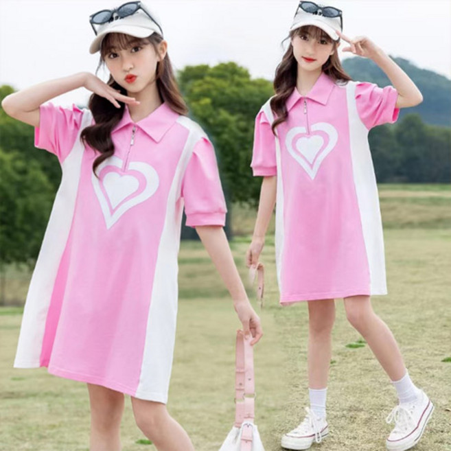 헬로가든 겹하트원피스(S)/핑크