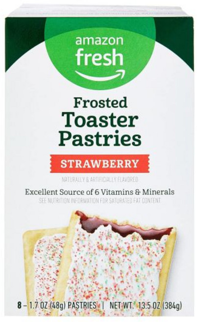 Amazon Grocery 케이크 스낵 프레시 프로스티드 딸기 토스터 페이스트리 8개입, 1.69 온스 (8개 팩), 1개