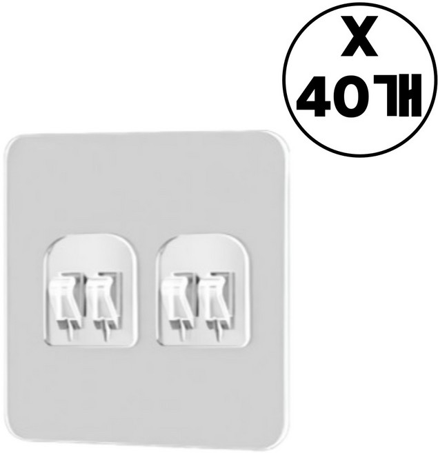 제이케이로 무타공 매직 후크 걸이 스티커 욕실, M사이즈, 40개입