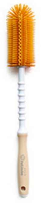 쁘띠누베 국내 제조 실리콘 젖병솔 일자형, 1개, MUSTARD