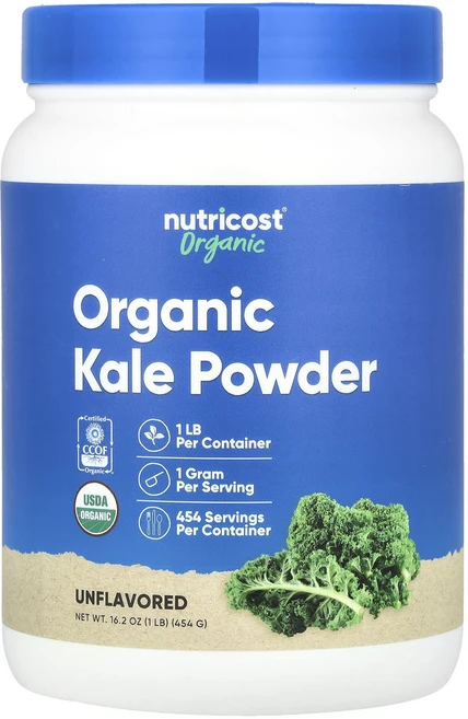 Nutricost 유기농 케일 분말 무맛 454g(16.2oz), Nutricost유기농케일분말무맛454g162oz, 1개, 454g - 쿠팡