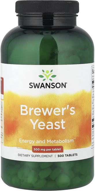 Swanson Brewer's Yeast 스완슨 맥주효모 500정 4팩, 4개 - 쿠팡
