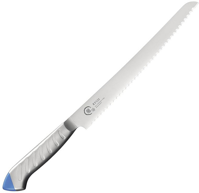 시모무라 공업 일제 류지 스텐칼라 빵슬라이서 230mm 블루 몰리브덴 바나듐강 식기세척기 사용 가능 HACCP 대응 RYS24BL 니가타 제비 삼조제, 1개