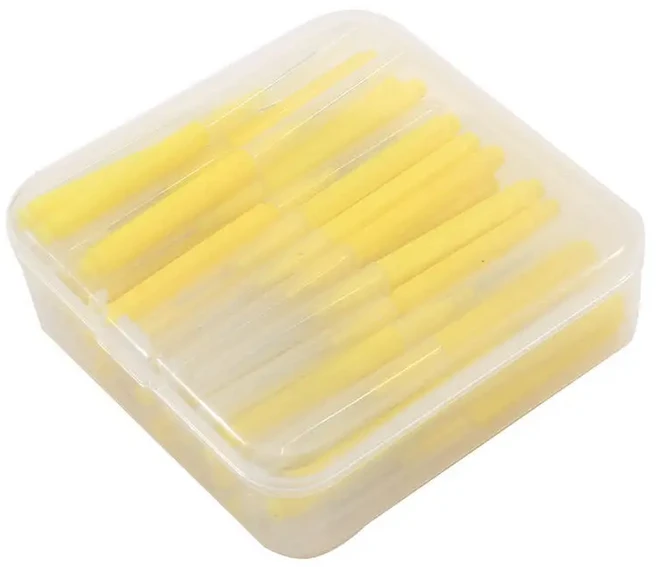 50pcs 치과 교정을위한 사이의 브러쉬 청소 도구 소프트 마이크로, 11 yellow