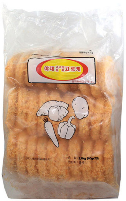 (무)(냉동)사리원 야채감자고로케2.8kg, 70개, 40g