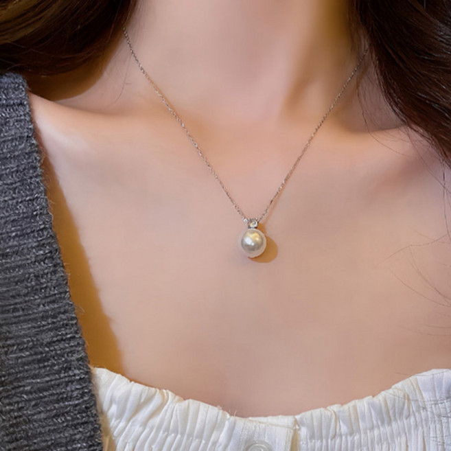 캔디플래닛 심플 큐빅 패션 진주목걸이
