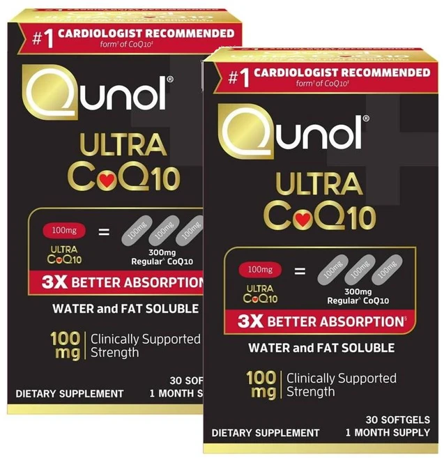 퀴놀 울트라 코큐텐 코엔자임 100mg 소프트젤 Qunol Ultra CoQ10 Softgels, 2개, 30정 - 쿠팡