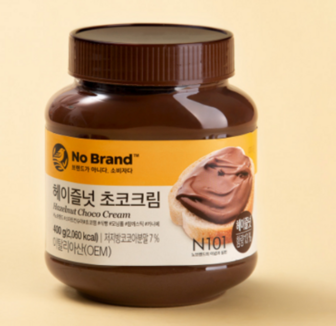 노브랜드 헤이즐넛 초코 크림 잼 400g, 3개