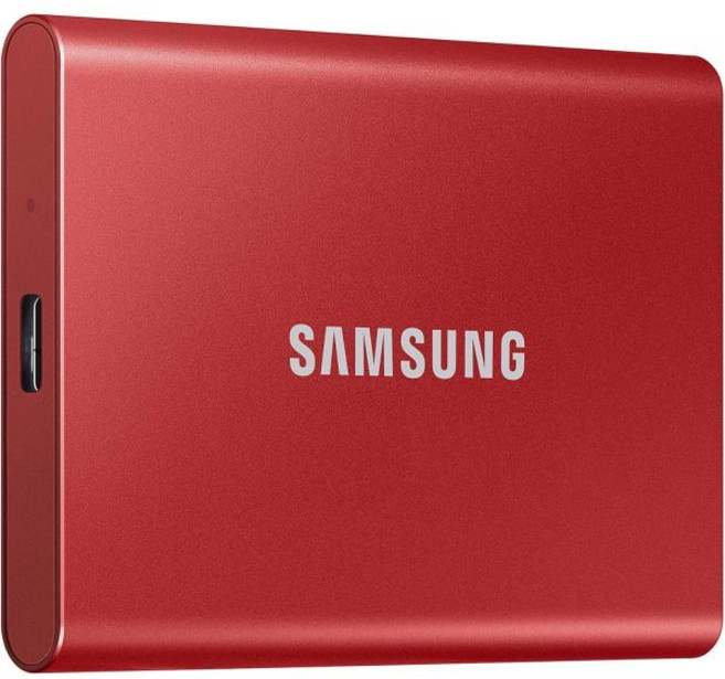 SAMSUNG 삼성 T7 포터블 SSD 1TB 외장 솔리드 스테이트 드라이브 최대 속도 1050MBs USB 32 Gen 2 게이밍 학생 전문가를 위한 신뢰할 수 있는 저장장치, 레드