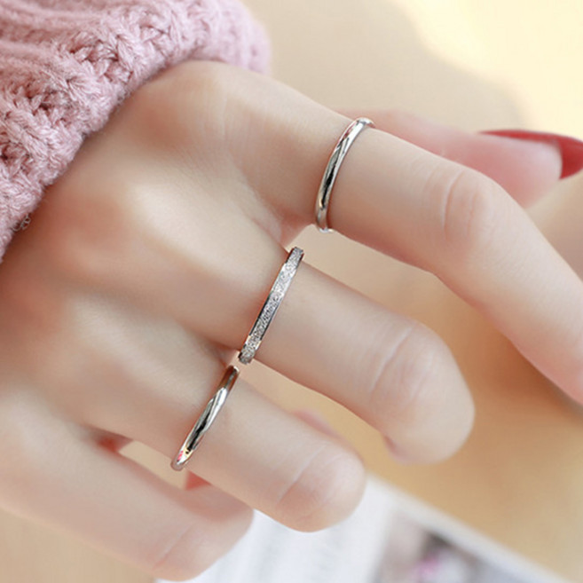 하나린 써지컬스틸 [3개 1세트] 트리플슈가 반지 레이어드링