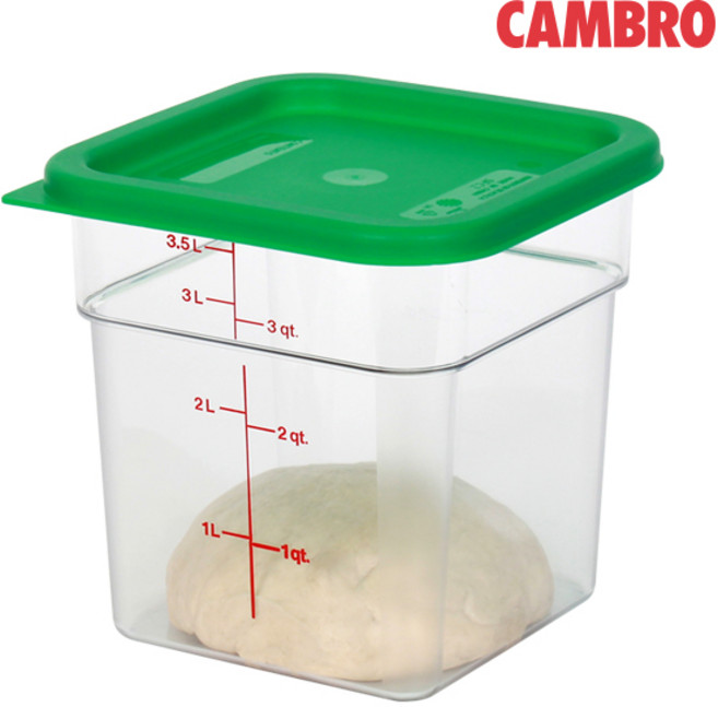 캠브로 투명한 사각 빵발효통 (1.9L/3.8L), 1.9L+녹색뚜껑(2SFSCW+SFC2), 1개
