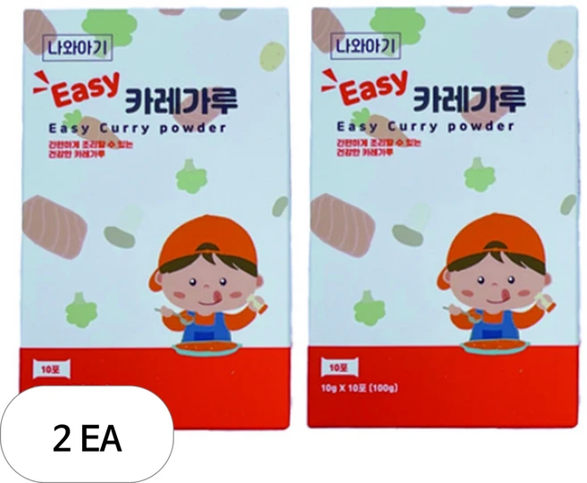 나와아기 유아용 카레가루 10p, 100g, 2개 - 쿠팡