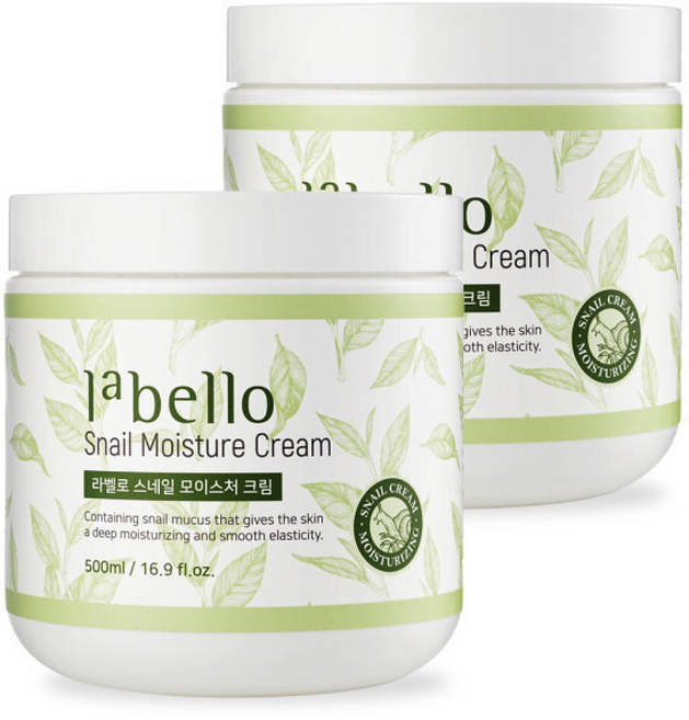 () 라벨로 달팽이 수분크림 500ml 1+1 / 스네일 대용량 보습 영양 탄력 주름 미백 화장품, 1개