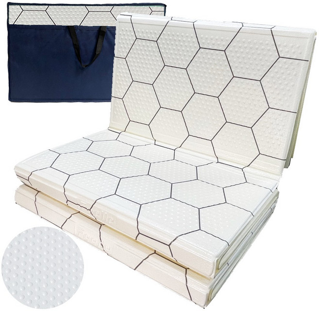 힐링캠프 3단 캠핑매트 특대형(300x230) 접이식 피크닉매트 돗자리, H.(양면)화이트