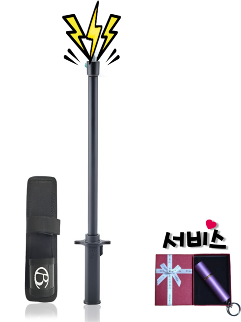 4위 - 국산 호신용 삼단봉 35cm 전기충격기 하이브리드 2in1, 1개, 블랙(색상)