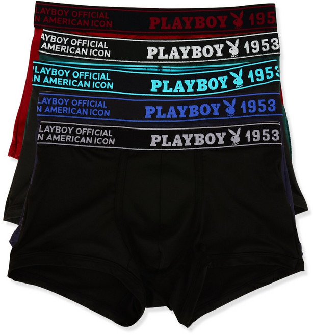 플레이보이 남성 남자 팬티 속옷 빅사이즈 주니어 사각 스판 라인 로고 드로즈 5매세트 PMD2102-5