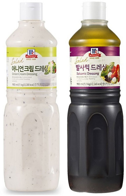 맥코믹 어니언크림드레싱 + 발사믹 드레싱, 맥코믹 어니언 크림 드레싱 1kg + 발사믹 1.1kg, 2개, 1kg
