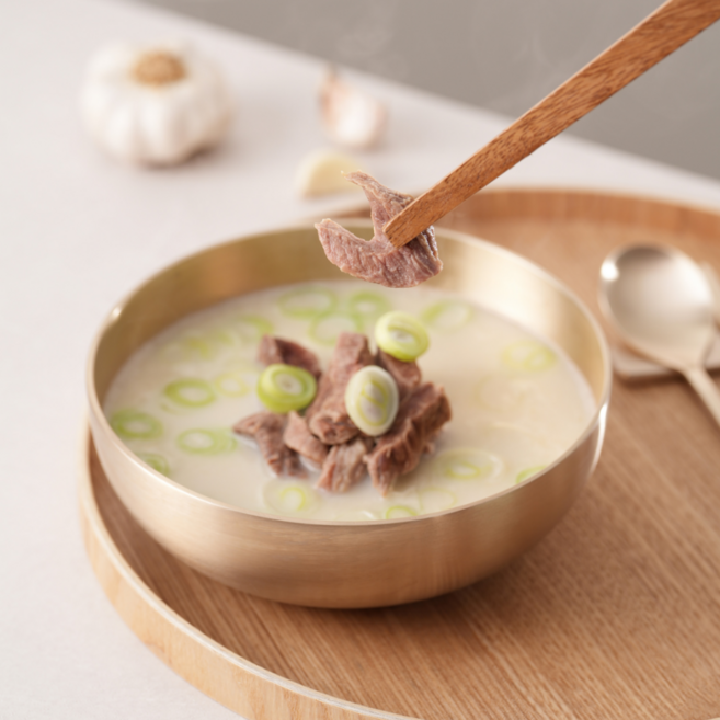 참푸른 한우 진한 곰탕 국물 사골육수 고기곰탕 500g, 6개